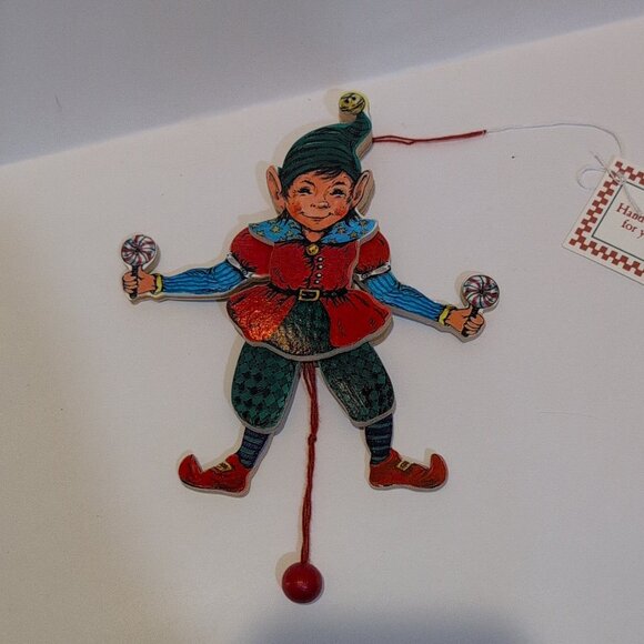 Vintage Rare Handcrafted Potpourri Press Christmas Elf Ornament - Picture 1 of 5